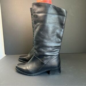 KF Limited Black Leather Roll Down Calf Boots Size‎ 9